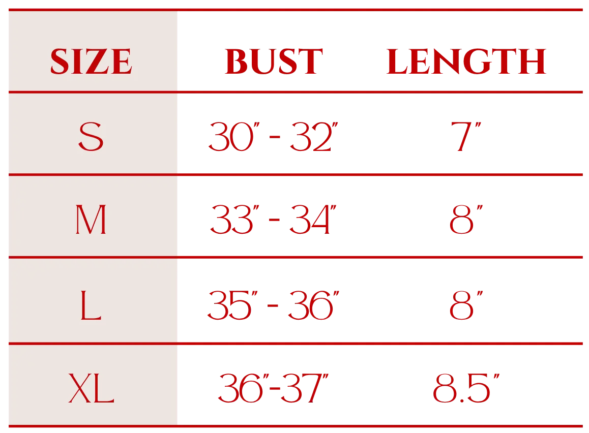 Contour Bra size and fit guide