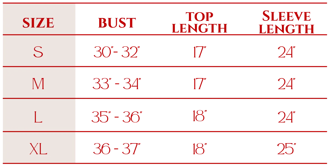 Contour Top size and fit guide